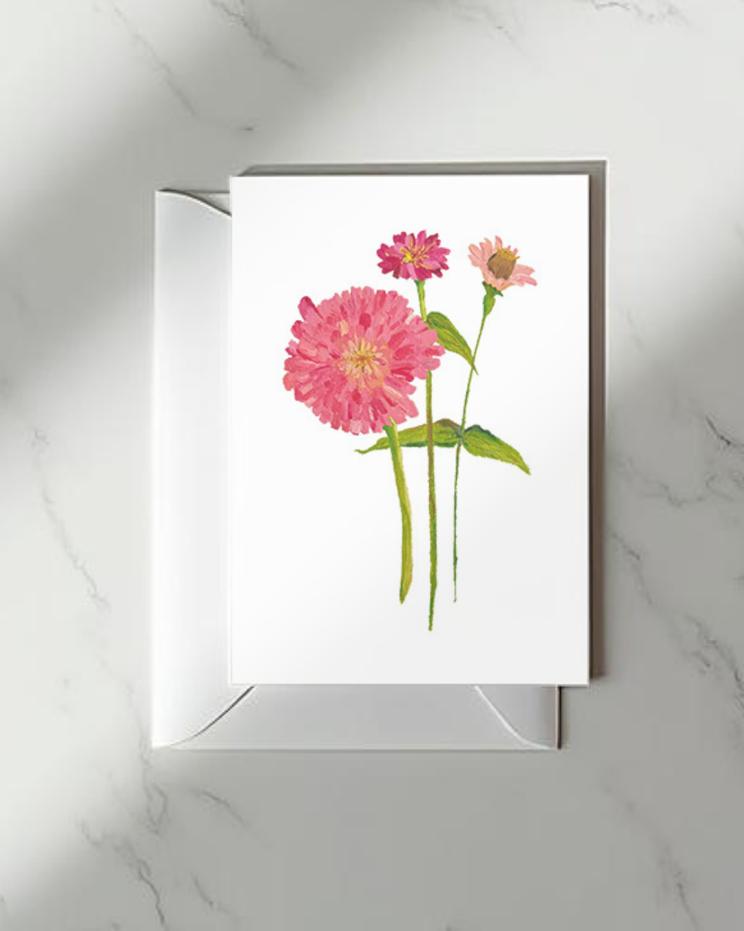 Zinnias Greeting Card